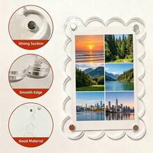 9/4/2pcs Acrylic Magnetic Refrigerator Photo Frames, 2.6 X 3.9 Inch Transparent Wavy Edge Acrylic Photo Frames, Suitable For Mini And Wallet Size Photos, Transparent Refrigerator Magnet Photo Display Stand, Wallet Size Photo Frame, Refrigerator Decoration - Multicolor - View 4