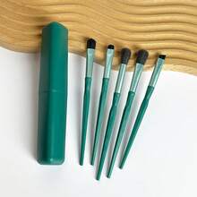 5PCS Mini Portable Makeup Brush Set, Travel Cosmetic Brush Kit For Eyeshadow, Blush And Loose Powder Application, Multi-Function Makeup Tools, For Daily Makeup And Travel Touch-Up - Multicolor - View 11