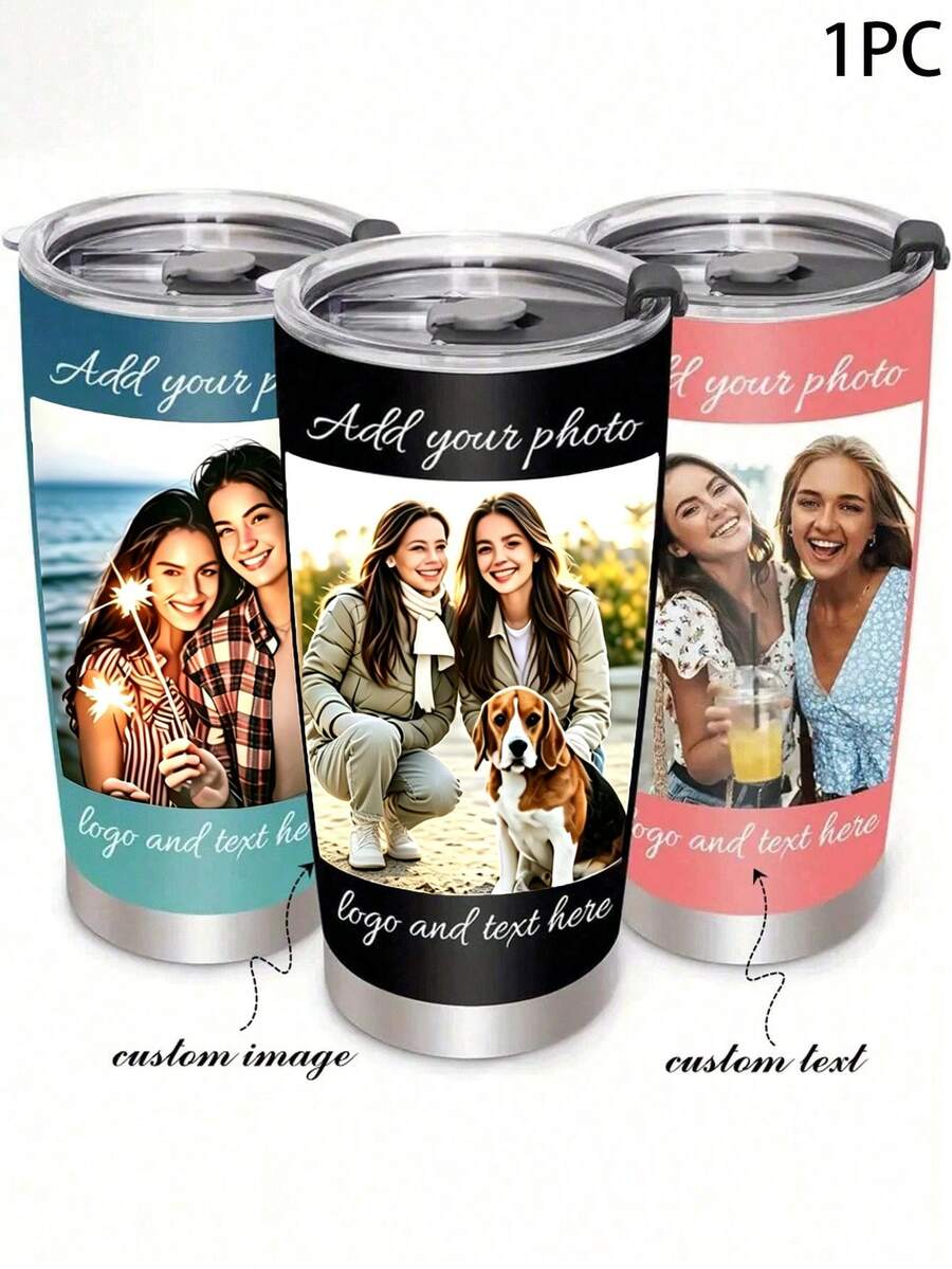20 Oz Custom Stainless Steel Travel Cup - Can Print Photos And Text, Double-Layer Insulation Design, Gift For Birthdays, Anniversaries, Mother's Day, Father's Day, Graduation Gift, Personalized Gift, Thoughtful Gift - Multicolor - View 1