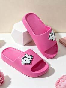 Women's Cute Cartoon Dog Slides, Soft EVA Slippers, Dual-Purpose Footwear For Indoor, Outdoor, Bathroom And Home Use - Hot Pink - View 7