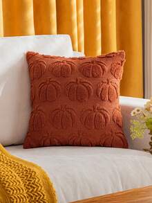 Homemorelove 1/2pcs Autumn Home Decor Curved Pumpkin Embroidered Plush Pillowcase Without Insert, Suitable For Living Room, Bedroom, Sofa, Halloween, Thanksgiving Room Decoration Pillowcase - Caramel Colour - View 8