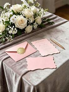 50pcs/24sets Mini Envelopes With Blank Note Cards & Sealing Sticker,Small Self-Adhesive Envelopes For Weddings Small Gatherings Love Letters Holiday Cards Graduation Ceremony,Invitations RSVP Cards,Thanksgiving Halloween Christmas Party.(Pink) - H - View 8
