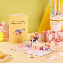 Kartu Ucapan Ulang Tahun Pop-Up 3D, Kartu Kerajinan Kertas Kotak Hadiah Kejutan Anak Kucing Lucu dengan Balon Warna-warni, Topi Pesta, dan Dekorasi Hadiah, Kartu Pop-Up Desain Kucing Kartun, Kejutan Ulang Tahun Seru untuk Penggemar Kucing, Teman, dan Anggota Keluarga - kartu - View 1