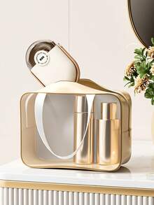 1pc Portable Travel Soap Box, Sealed Design For Easy Carrying, Transparent With Handle And Drainage Tray, Mini Soap Storage Box, Perfect For Travel And Outdoor Use - Multicolor - View 5