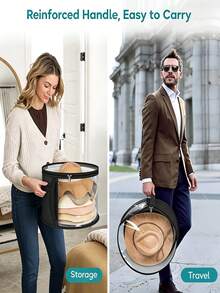 This Dustproof, Transparent, Large Capacity Hat Storage Bucket Is Suitable For All Types Of Hats, Making It An Ideal Storage Solution For Wardrobes And Desktops. - Multicolor - View 6