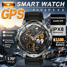 GAWSUG 1400mAh Rugged Smart Watch Military Tactical IPX8 Waterproof Bluetooth Call Flashlight Fitness Tracker Men Women Gift - View 14