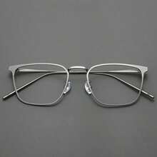 1/2 Pairs Men's Ultra-Light Pure Titanium Alloy Eyeglass Frames, Can Be Fitted With Lenses, Large Face Friendly, One-Piece Metal Titanium Frame, Oversized Glasses - Gunmetal - View 7