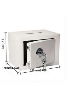1PC Multi-Function Fireproof Safe, Steel Lock Safe, Small Hidden Safe For Storing Cash And Jewelry, Important Documents - 9.06*6.69 Inches, Upgraded Lock Core With More Exquisite Features, Cabinet Safe, Desktop Safe, Car Safe, Fireproof And Drill-Resistant, Anti-Theft Private Tool For Managing Important Documents, Jewelry And Cash - Coin Payment - View 14