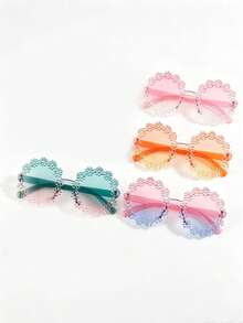 Girl Style Hollow Floral Frame Sunglasses With Colorful Gradient Lenses, Decorative Atmosphere Sunglasses For Travel And Party - Multicolor - View 12