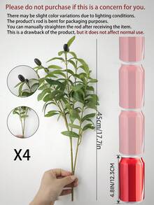 1/4/6pcs Artificial Olive Leaf Branches, Fake Olive Leaves, Artificial Plants, Green Leaves, Suitable For Tall Vases, Home, Living Room, Wedding, Dining Table Decor - Green - View 13