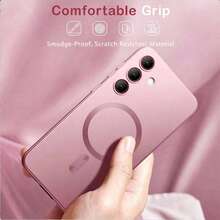 Luxury Magnetic Phone Case Compatible With Samsung Galaxy S24 S25 S22 S23 Ultra Plus S20 S21 FE Note 20 A35 A55 A05 A15, Soft TPU Material - Rose Gold - View 3