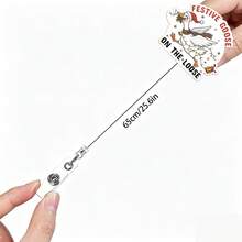 1pc Christmas Goose Acrylic Retractable Badge Reel, Funny Goose ID Holder Gift For Healthcare Workers - A - View 2