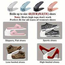 10pcs Adjustable Plastic Shoe Rack - High Quality Space-Saving Entryway, Hallway, Living Room, Bedroom, Bathroom Storage Organizer - Ideal Storage Solution For Home And Dorm, Simple And Convenient - View 7