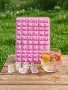 60-Cavity Mini Bear Mixed Shape Donut Baking Mold, Home-Made Candy Ice Cube Jelly Handmade Tool Suitable For Holiday Parties, Home Baking, Handmade DIY, Holiday Candy Making, Snack Making, Jelly Mold, Ice Cube Mold, Baking Mold - Multicolor - View 4