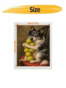 DIY Cute Border Collie Holding Many Tennis Balls (Frameless 8x12 / 16x20 Inches) Paint By Numbers Kit (Acrylic) Arts & Crafts For Adult Beginners, Home Wall Decor, And Creative Holiday Gifts - Sets - View 8