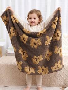 momscare 1pc Baby Blanket With Bear Pattern, Suitable For Daily Use, Blanket Towel, Autumn/Winter Style, Perfect For Travel - Multicolor - View 8
