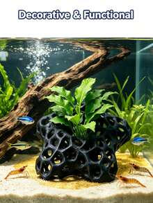 1件魚缸躲藏洞穴 多孔魚蝦庇護所 水草種植底座裝飾 適用於鬥魚、慈鯛、黑殼蝦 淡水魚缸裝飾 適合魚蝦繁殖、躲藏與休息 - 歡樂水族 - 查看 3