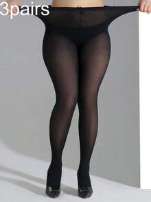 Women's Fashion Sexy Core-Spun Yarn Pantyhose One Pair - Black - View 6