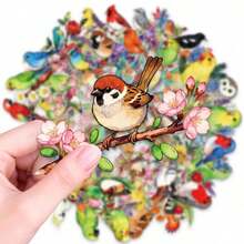 56pcs Colorful Parrot Bird Stickers, PET Transparent Decals, Vivid Parrot Bird Stickers For Journal, Notebook, Planner, Nature Theme - 56pcs - View 16