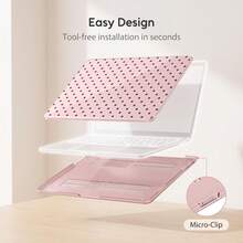 Polka Dot Style For Macbook Neo 13-Inch 2026 A3404 A18 Pro Chip, A3404 2026 Neo 13-Inch Ultra Clear Crystal Fully Transparent Ultra-Thin Hard Shell Protective Case, Back To School Season Pink Polka Dot - View 2