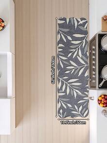 DAJIANG 1pc 3D Printed Woven Long Runner Rug, Leaf Pattern Vintage Grey, Kitchen Rug, Long Hallway Rug, Floor Mat, Suitable For Bathroom, Kitchen, Outdoor Hallway, Bedroom, Living Room, Machine Washable Rug Accessory, Easy To Clean, Entryway Non-Slip Rug, Bedroom Autumn Decor - Multicolor - View 13