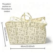 Printed Foldable Fabric Storage Bin With Zipper And Handles, Large Waterproof Baby Storage Box, Suitable For Baby Clothes, Blankets And Plush Toys - Color - View 17