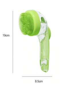 Liquid-Dispensing Pet Bath Brush, One-Touch Foaming Silicone Soft Bristle Bath Comb, Universal For Cats And Dogs, Effortless Scrubbing Cleaning Brush, Curved Ergonomic Non-Slip Handheld Pet Grooming Tool, Home Cleaning Essential - Multicolor - View 2