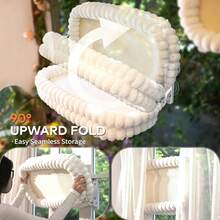 1pc Folding Cat Hammock For Window, Cordless Machine Washable Cat Bed, Robust Metal Frame, Strong Suction Cups, Cat Window Perch For Cats And Small Dogs, Foldable Pet Hammock, Window Seat, Cozy Pet Bed, Indoor Cat Furniture, Space Saving Design - 21.5*15.5in - View 6