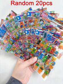 2/20pcs Cute Y2K Transparent Flash Film Snack Food Sticker Scrapbook Notebook Cup Stationery Decor Glitter Stickers Gift - Multicolor - View 13
