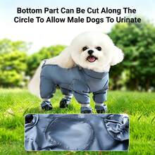 Waterproof Anti-Slip Dog Boots Dirt-Proof Pet Paw Protection Shoes Adjustable Dog Overalls Jumpsuit With Buckle Pet Supplies - Dusty Blue - View 8