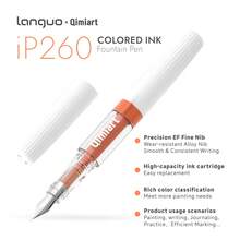 Set Languo 24 buah (4 Pena + 20 Kartrid Tinta Pengganti), Seri 5 Warna, Pena Warna-warni, Ujung 0,5 mm, Sempurna untuk Menulis Sehari-hari, Kantor, Penandatanganan Bisnis, dll., Hadiah Liburan - Set - View 2