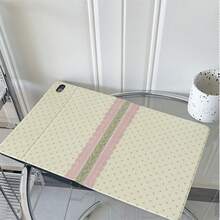 1pc Vintage Cream Pink Polka Dot Lace Striped Print Tablet Protective Case, Multi-Angle Stand Protective Cover With Pen Slot, Compatible With IPad 10th Gen/Air 13(M3 2025)/Air 11(M3 2025)/11(A16 2025)/Galaxy Tab S10+/S9/A9, Suitable For Pad, MatePad, Pad, Honor Tablet, Tab - Multicolor - View 4