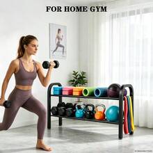 Dumbbell Rack, 2-Tier Adjustable Weight Rack - Multi-color - View 6