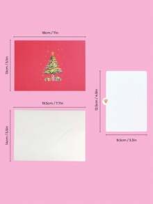 15/9/3pcs/Set Christmas Popup Card, 3D Christmas Tree Greeting Card, Happy New Year Gift With Notecard And Envelope, Christmas Decoration, Christmas Party Favor, Quirky Stuff, Handmade Paper Cut Card, Handmade Cartoon Card - One Size Fits All - View 8