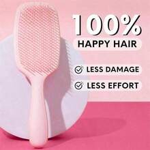 1/2pcs Soft Bristle Hair Comb‑Painless Dry & Wet Use, Suitable For All Hair Types Straight Curly Thick Fine, Anti‑Static Gentle Scalp Massage, Anti‑Tangle Styling Comb, Macaron Color For Women Children Men - Multicolor - View 5