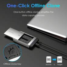 Dual M.2 SSD Enclosure With Offline Clone,20Gbps USB-C For NVMe/AHCI,Tool-Free,8TB Expansion (4TB X 2) - UK Plug(220-240V) - View 2
