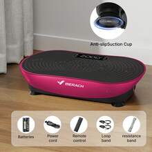MERACH Vibration Plate Exercise Machine, Vibrating Platform For Lymphatic Drainage Weight Loss Muscle Activation, Full Body Home Exercise Equipment With LED Touch Screen Bluetooth Pull Cord - UK Plug(220-240V) - View 8