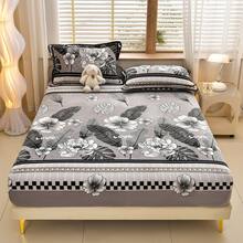 1pc Printed Plush Fitted Sheet, Soft Skin-Friendly Warm Mattress Cover, Full Wrap Fitted Sheet For Autumn/Winter - Multicolor - View 2