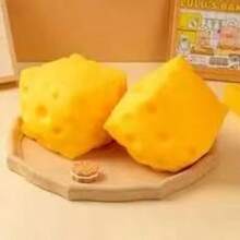 5-7cm Realistic Oversized Cheese Squeeze Stress Relief Toy, Slow Rebound Creative Tofu Ball Handheld Stress Ball, Funny Prank Gift For Adults, Perfect Birthday Or Holiday Gift - Multicolor - View 8