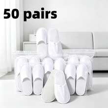 Disposable Indoor Plush Slippers, Hotel & Travel Universal Style, Soft & Non-Slip For Guests - One Size Fits All - View 9