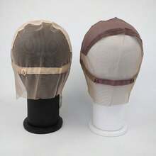 Full Lace Wig Caps For Making Wigs With Adjustable Straps Transparent Lace Color Glueless Weaving Cap Wig Base For Ventilating - View 5