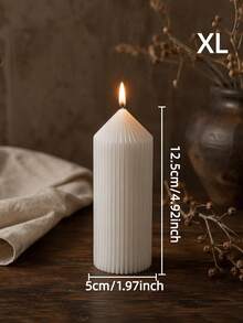 1pc Vintage White Textured Pointed Aromatherapy Candle, 1.97 Inch Diameter (S-4XL Size), Suitable For Home Decor, Photography Props, Desktop Ornament, Gift Idea, Women's Gift, Halloween Decoration - Multiple Styles - View 15