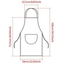 Simple Modern [Stylish Polyester Apron] Unisex, Size-Universal For Tea Coffee Shops, Waterproof Oil-Resistant Chef Apron With Pockets, Durable Design, Perfect Gift For Baking And Cooking, Kitchen Enthusiasts, Kitchen Aprons - Black - View 2