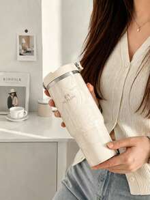 SCALON 30oz/900ML 1件大容量保溫隨行杯，附手把與吸管，可攜式不鏽鋼真空防漏飲水杯，冰飲杯、旅行杯、冷熱保溫杯、咖啡杯，適用於旅行、學校、辦公室、戶外、健身房、居家等場景，送給朋友、家人的禮物，節日禮物、生日禮物（含吸管），理想的聖誕節/萬聖節禮物，四季通用 - 查看 10