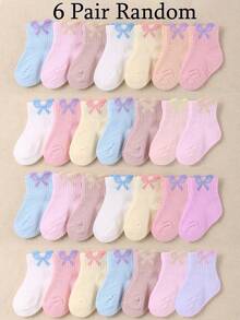 24/12/6 Pairs Multi-Style Girls Toddler Sweet 3D Bow Ribbed Mid-Calf Socks, Soft Breathable Baby Set, Baby Mid-Calf Socks, Girls Toddler Socks, Infant Socks, Newborn Toddler Socks, Solid Color, Macaron Color Palette, Cute Style, Sweet Style, Modern Academic Style, Barefoot Walking Socks, Daily Wear Back To School Season Gift, 0-36 Months, Baby Supplies, Girls Socks - Multicolor - View 19
