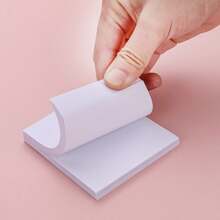 1pc Square Pure White Blank Sticky Notes, Memo Message Pads, Note-Taking Notepad, Smooth Writing Surface, Suitable For Back To School Classroom Key Points Recording, Christmas Holiday Message Writing, Halloween Theme Scrapbook Collage Decoration, Desktop Stationery Short Video Promotion - Multi-color - View 9