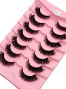 Asiteo 7 Pairs Natural Look Faux Mink False Lashes 3D Volume Fake Eyelashes Easy To Wear - Perfect For Daily Use And Romantic Dates - Black - View 5