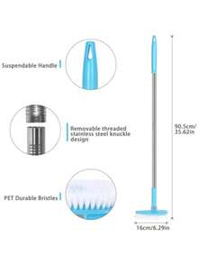 Multifunctional Bathroom Floor Scrub Brush Hard Bristles Crevice Gap Cleaning Brush Long Ergonomic Non‑Slip Handle Tile Wall Toilet Shower Stain Removal Heavy‑Duty Household Cleaning Supplies - Practical - View 4