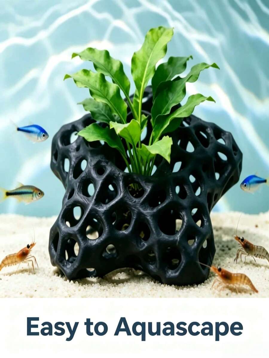 1件魚缸躲藏洞穴 多孔魚蝦庇護所 水草種植底座裝飾 適用於鬥魚、慈鯛、黑殼蝦 淡水魚缸裝飾 適合魚蝦繁殖、躲藏與休息 - 歡樂水族 - 查看 1