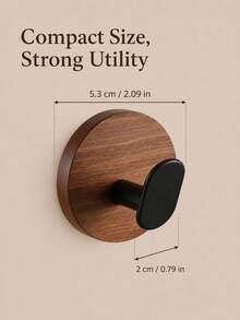 1/2/3Pcs Luxurious Walnut Multi-Purpose Wall-Mounted Hooks, No-Punch Strong Adhesive, Stable Load-Bearing, Stable Hook Protection, Universal Type, Suitable For Entryway, Clothing, Bathroom Towels, Kitchen Utensils, Wardrobe Storage - Multicolor - View 6